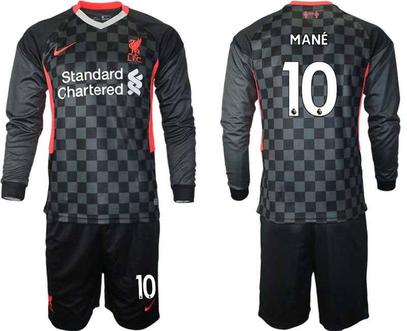 Men 2021 Liverpool away long sleeves #10 soccer jerseys->liverpool jersey->Soccer Club Jersey